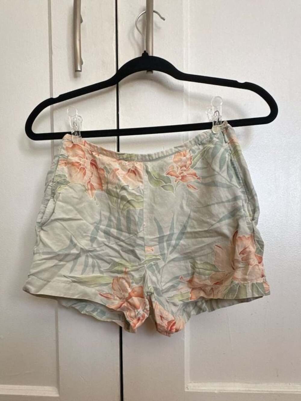 Tommy Bahama Silk Linen Floral Tropical Print High Waist Shorts